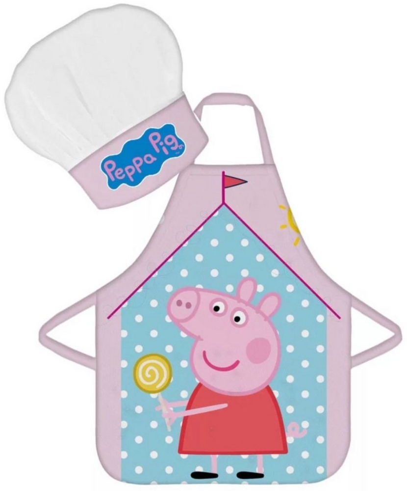 Peppa Pig Kochschürze Küchenset – Schürze und Mütze für kleine Köche Bild 1