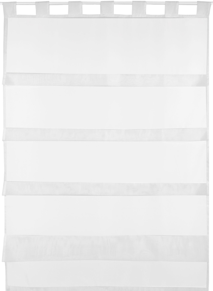 Bestlivings weiße Bistrogardine Transparent mit Schlaufen in 80x110 cm ( BxL ), in vielen Varianten erhältlich Bild 1