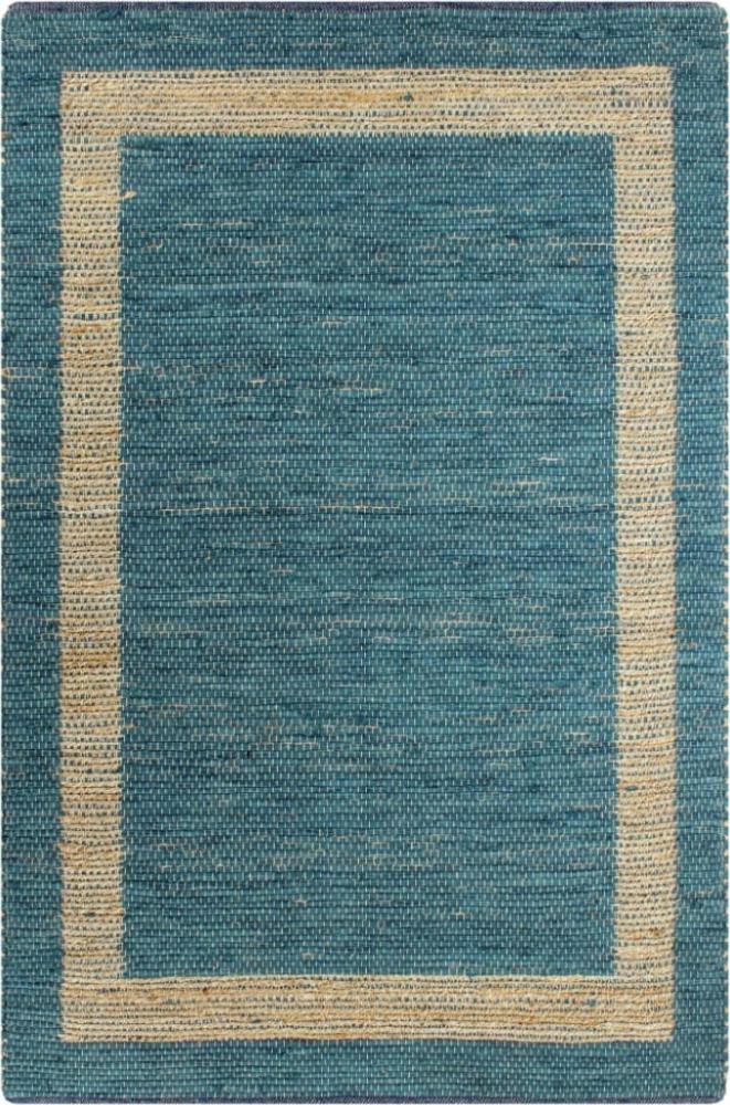 vidaXL Teppich Handgefertigt Jute Blau 160x230 cm 133736 Bild 1