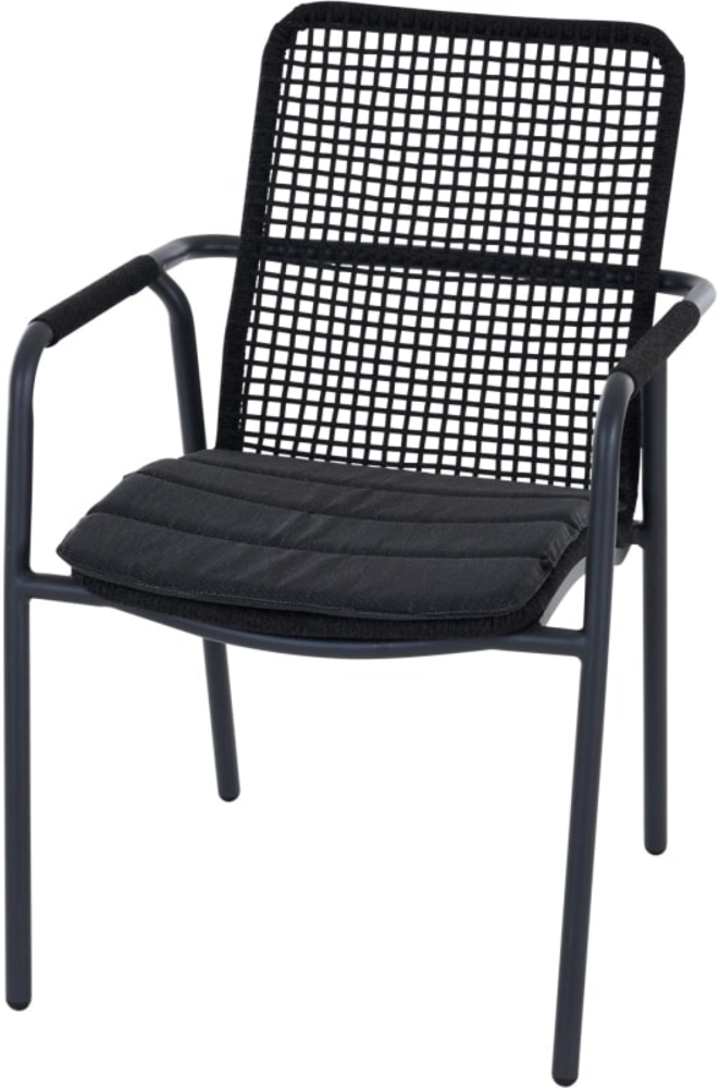 Siena Garden Stapelsessel Repton Alu, Rope mix black Bild 1