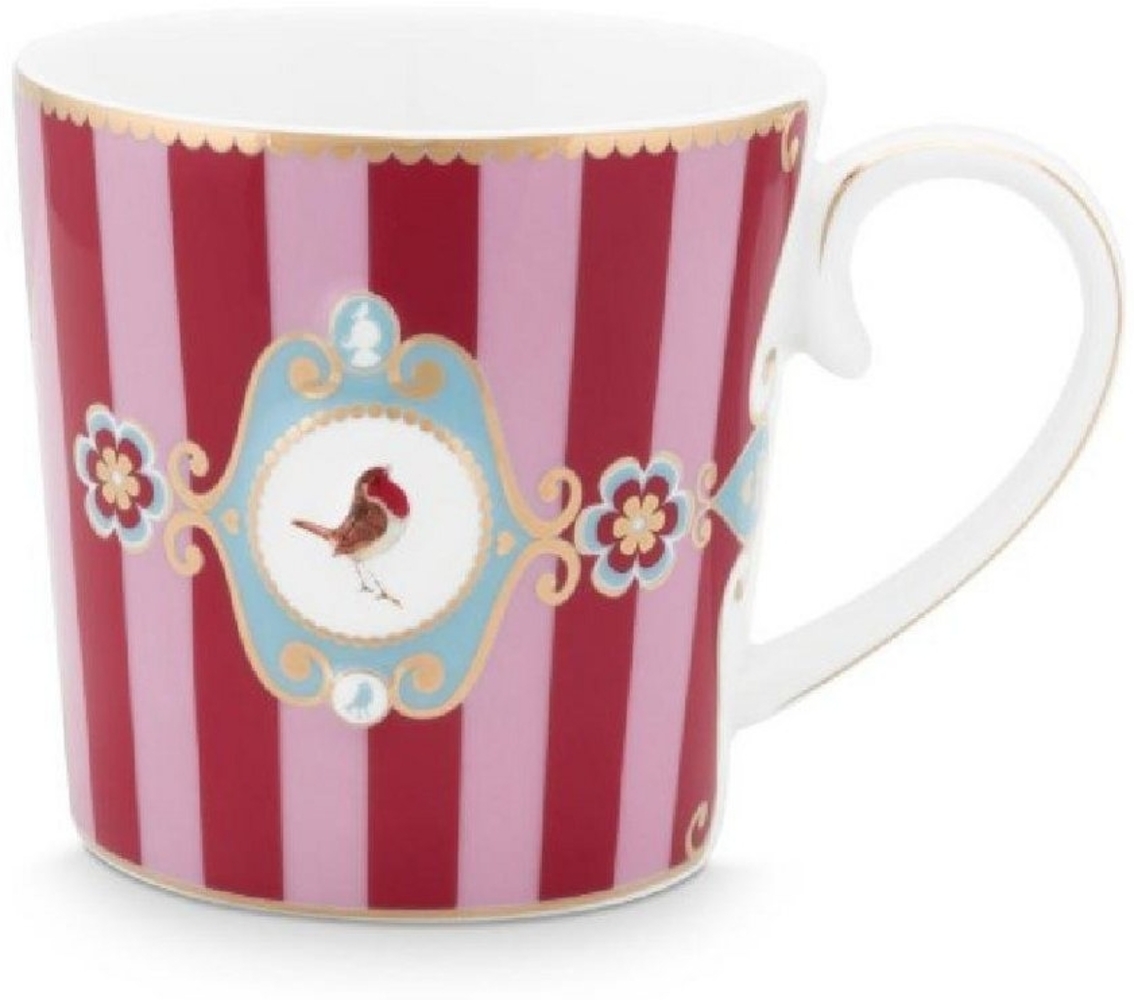 PiP Studio Tasse Henkelbecher Medallion Love Birds Stripes Rot-Pink (Groß) Bild 1