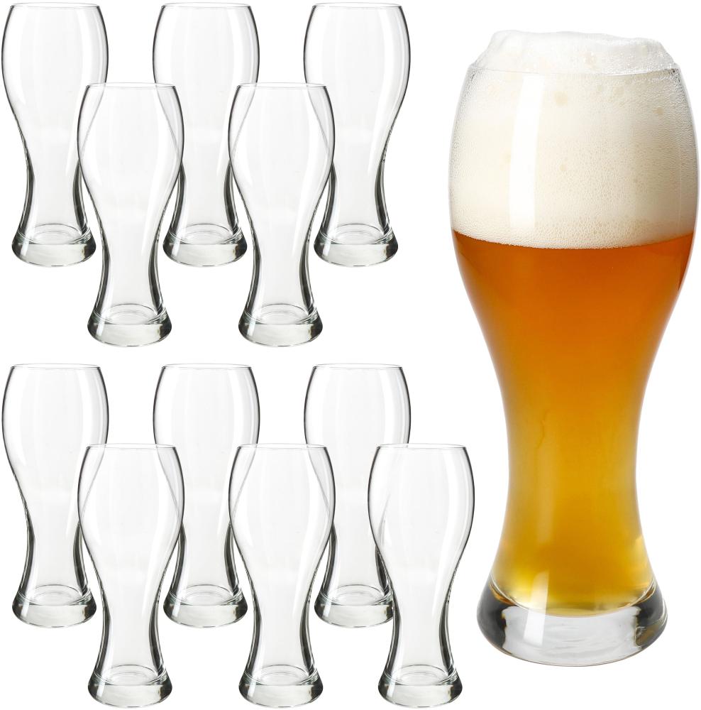 12er Set Weizenbiergläser klar 0,5L Weißbier-Glas klassisch Hefeweizen Bier-Glas Bild 1