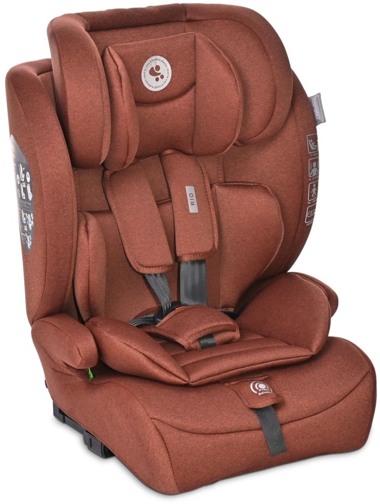Lorelli Kindersitz Rio i-Size (76 - 150 cm) Isofix Top Tether Kissen verstellbar braun Bild 1