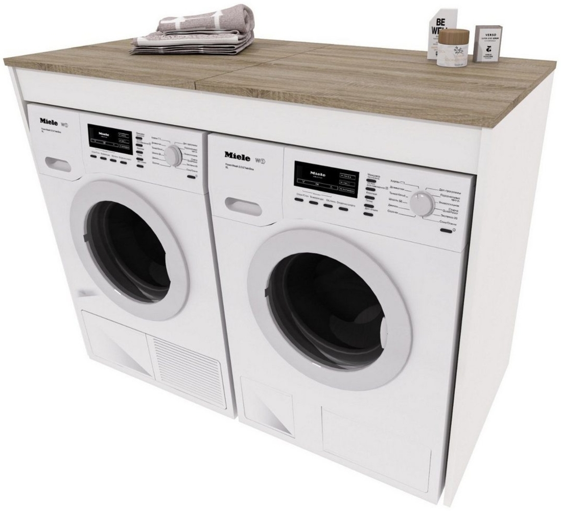 Raumhirsch Furniture Waschmaschinenumbauschrank Waschmaschinenschrank für Waschmaschine & Wäschetrockner Bild 1