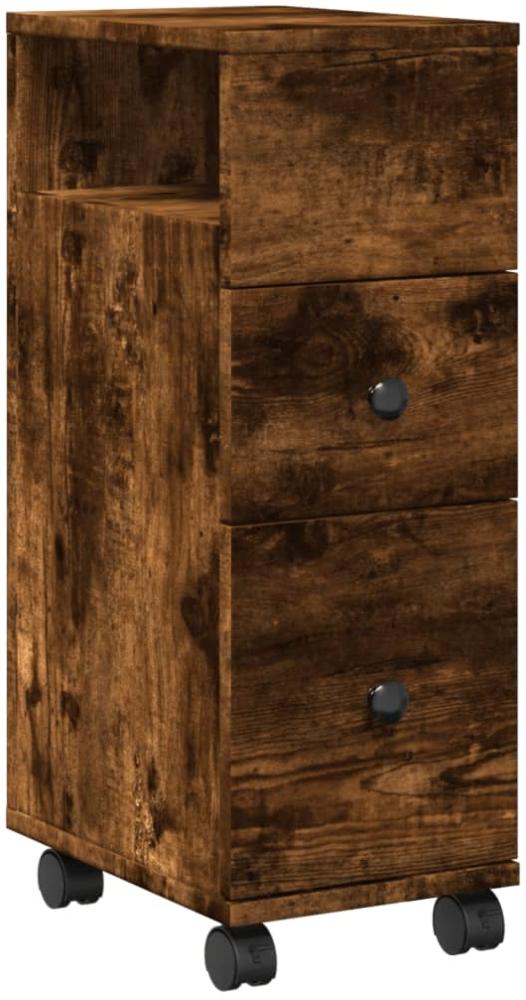 vidaXL Badschrank Schmal mit Rollen Räuchereiche Holzwerkstoff 855236 Bild 1