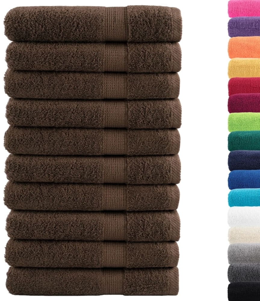 vidaXL Premium Saunatücher SOLUND 10 Stk. Braun 80x200 cm 600 g/m² 137244 Bild 1