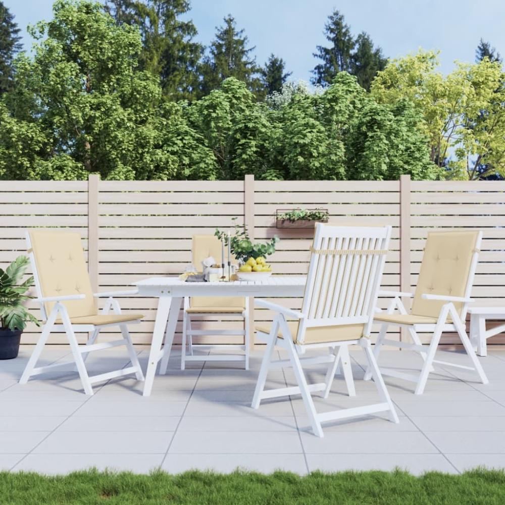 vidaXL Gartenstuhlauflagen für Hochlehner 4Stk. Beige 120x50x3cm Stoff 47543 Bild 1