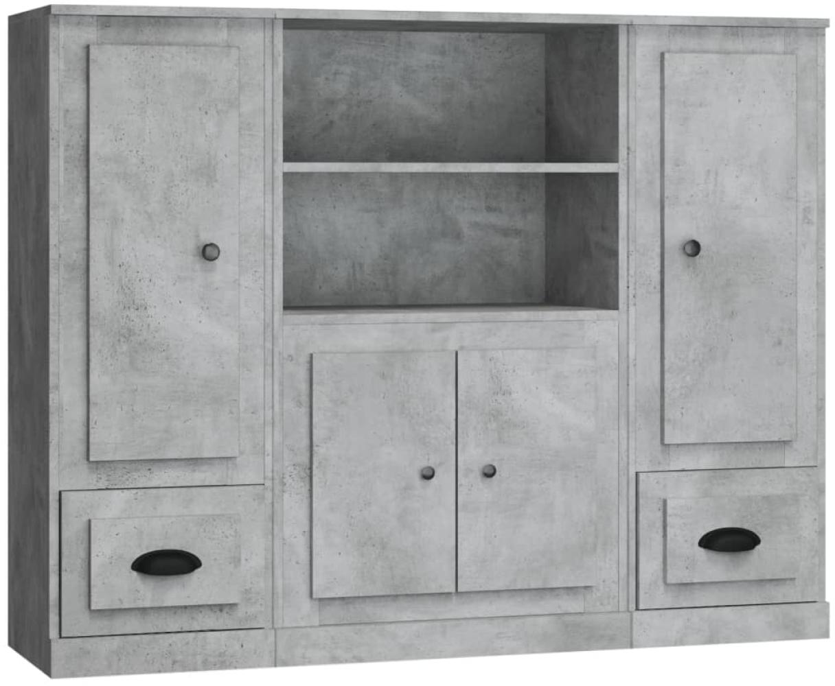 vidaXL Highboards 3 Stk. Betongrau Holzwerkstoff 3185315 Bild 1