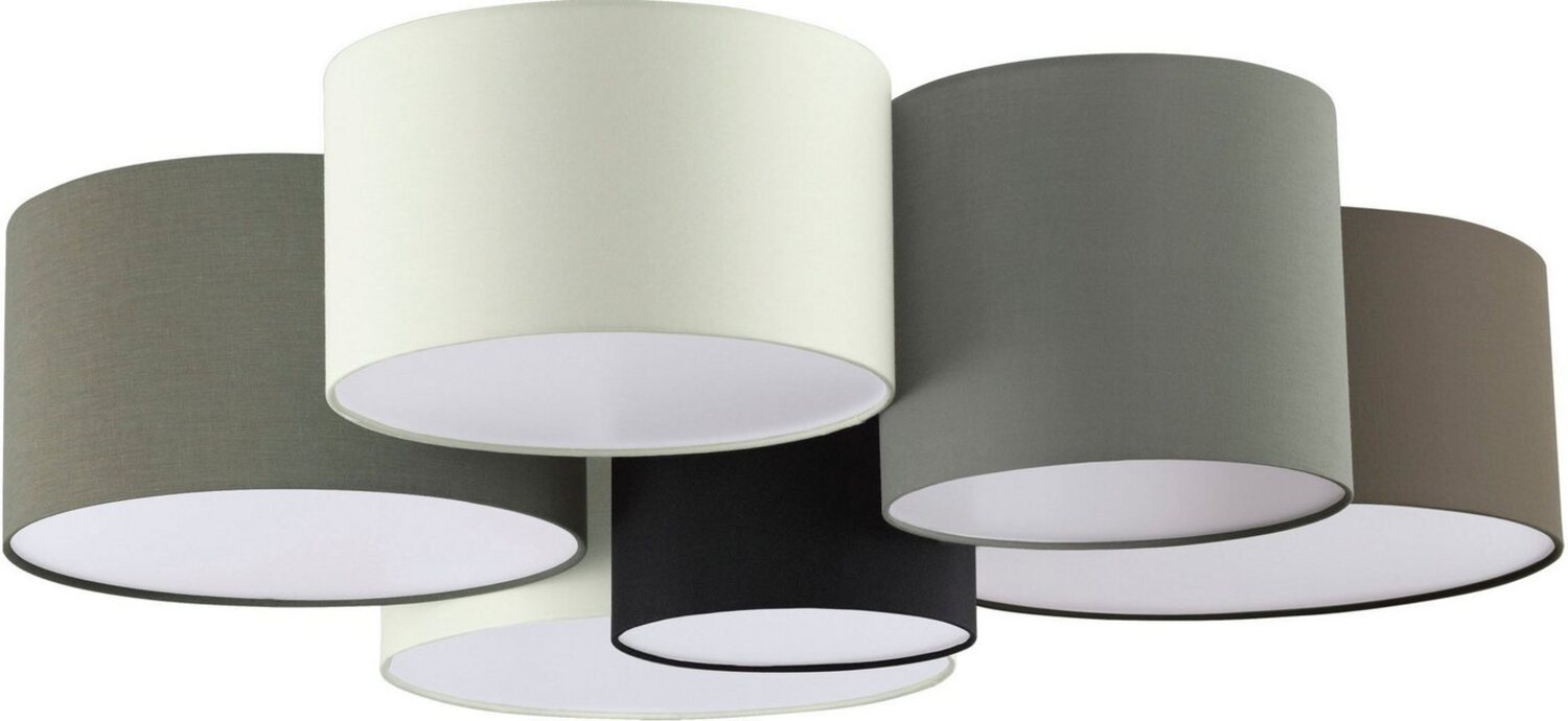 Eglo 97838 Deckenleuchte PASTORE braun, grau, weiß, schwarz E27 6x40 Ø99cm H:28,5cm Bild 1