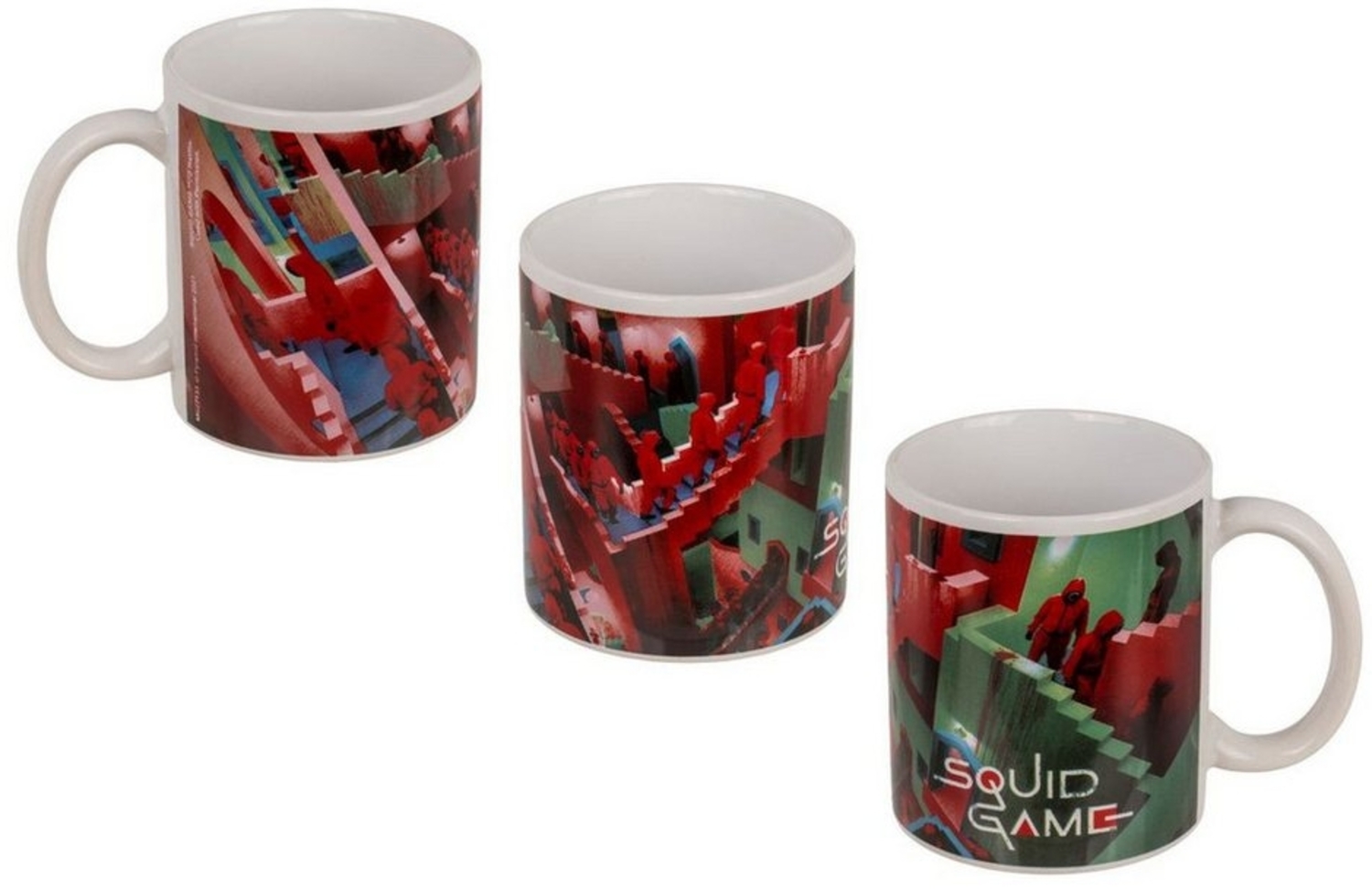 Squid Game Tasse ca. 325 ml aus Dolomite Kaffeebecher mit Henkel und Fotodruck Durchgängig Bild 1