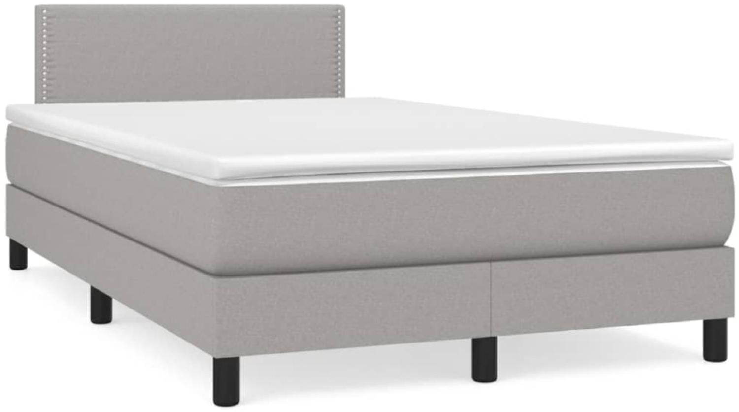 vidaXL Boxspringbett mit Matratze Hellgrau 120x190 cm Stoff 3269716 Bild 1