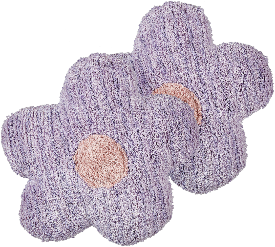 Kissen 2er Set SORREL Baumwolle 30 x 30 cm Blumenmuster Violett Bild 1