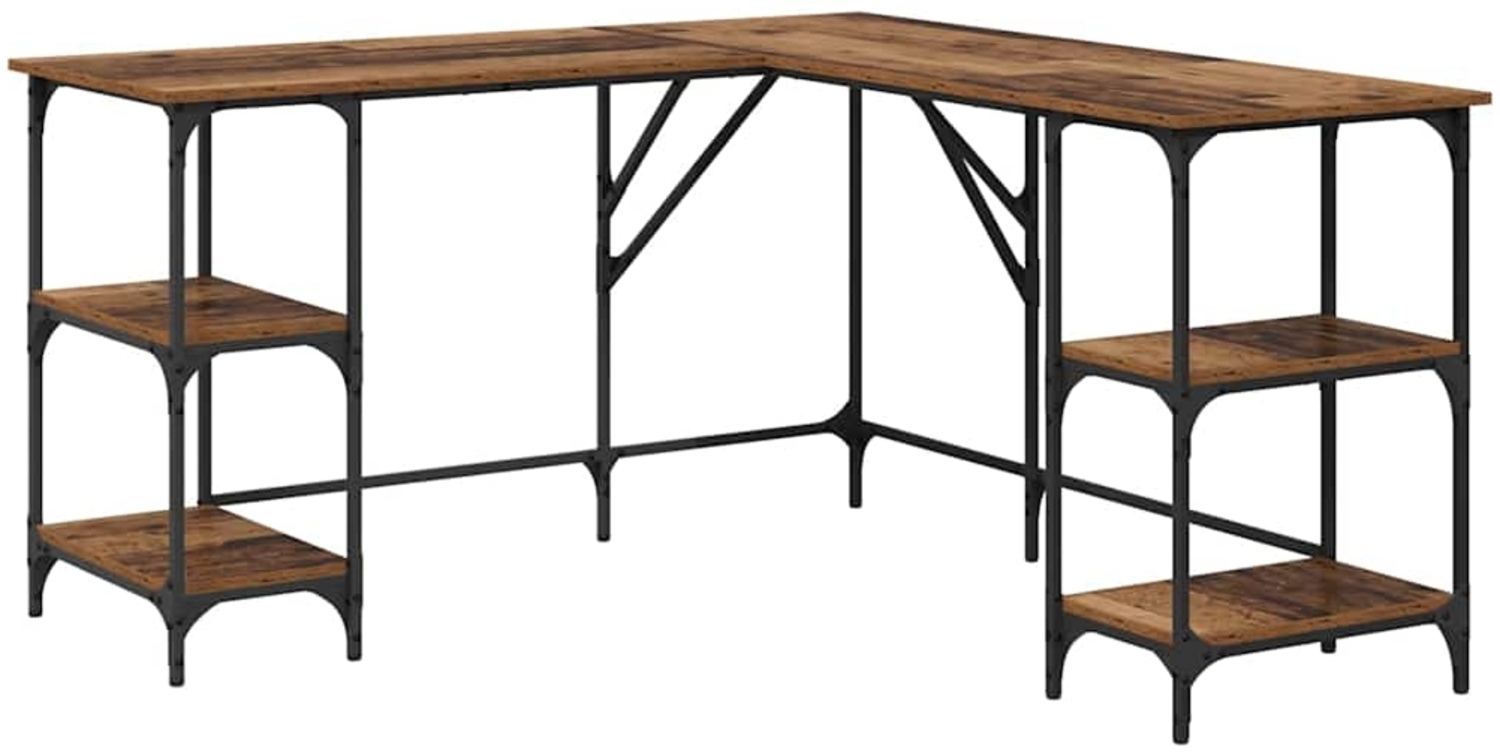 vidaXL Schreibtisch Altholz 139 x 139 x 75 cm Holzwerkstoff 882868 Bild 1