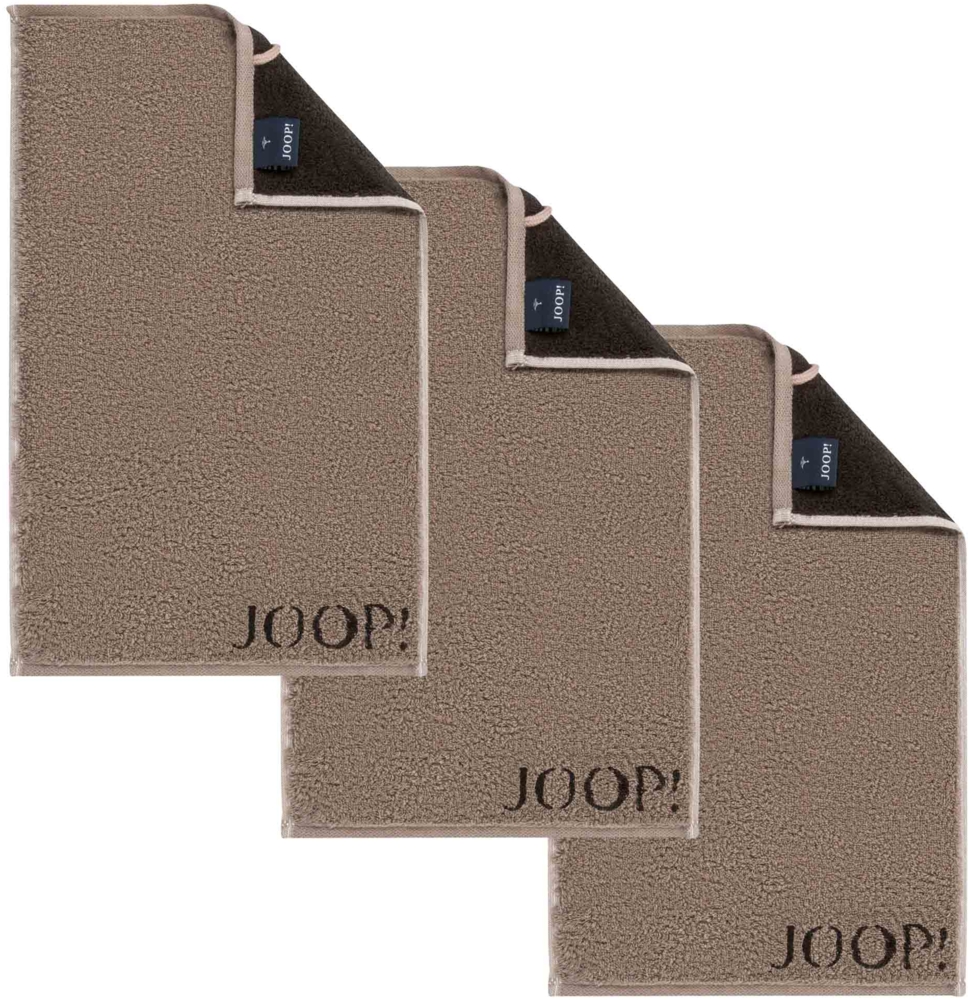 JOOP! Gästetuch Classic Frottierkollektion, 3er Pack - Walkfrottier Mocca 30x50cm Bild 1