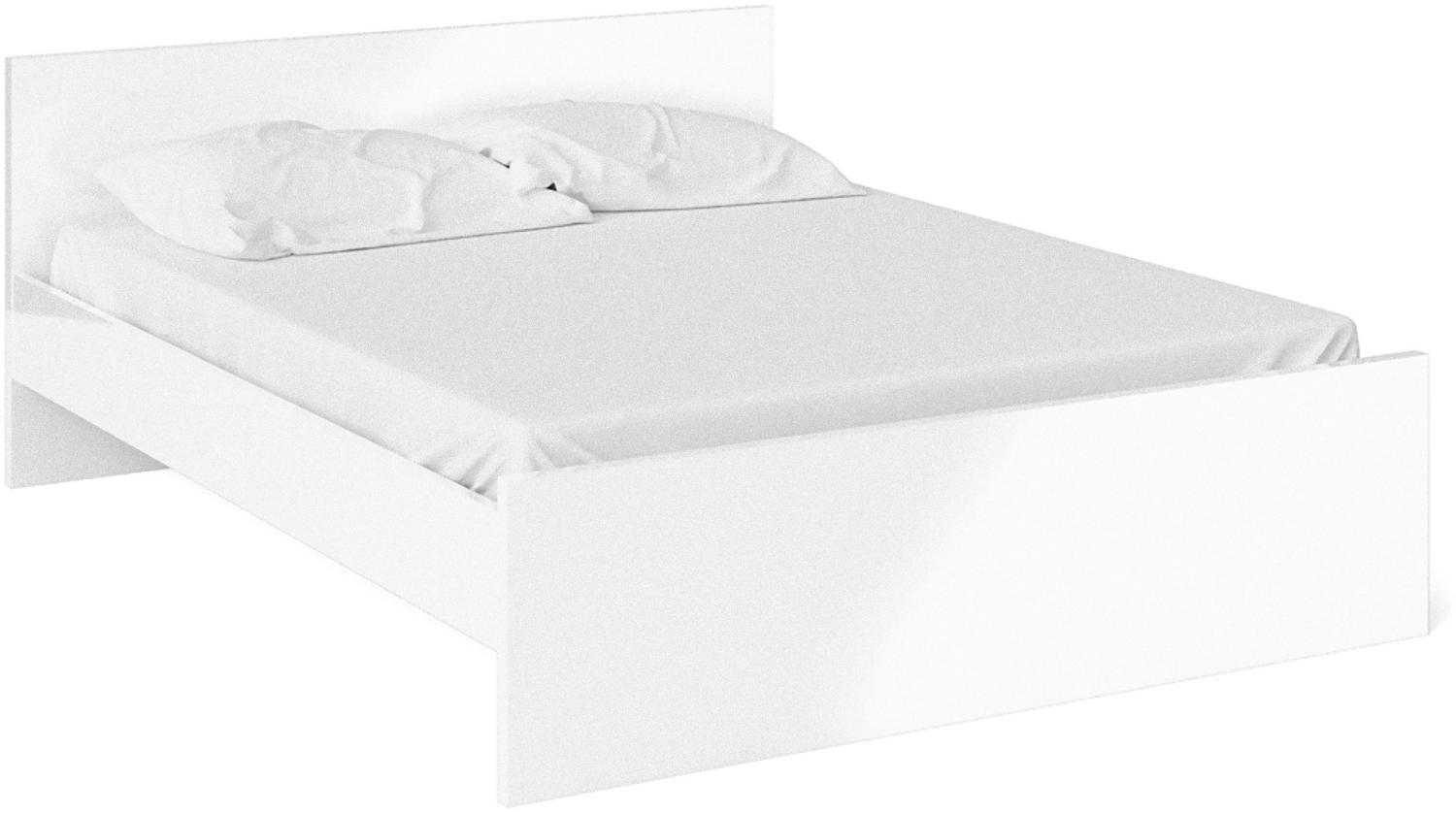 Nada Bett Doppelbett Box Matratze 160x200 cm weiss Hochglanz Ehebett Schlafzimmer Bild 1