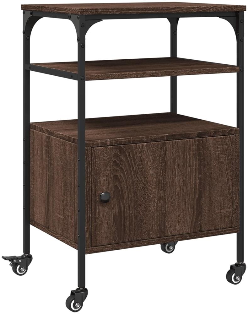vidaXL Druckerständer 3 Ablagen Braun Eichen-Optik 50x40x76 cm 842295 Bild 1