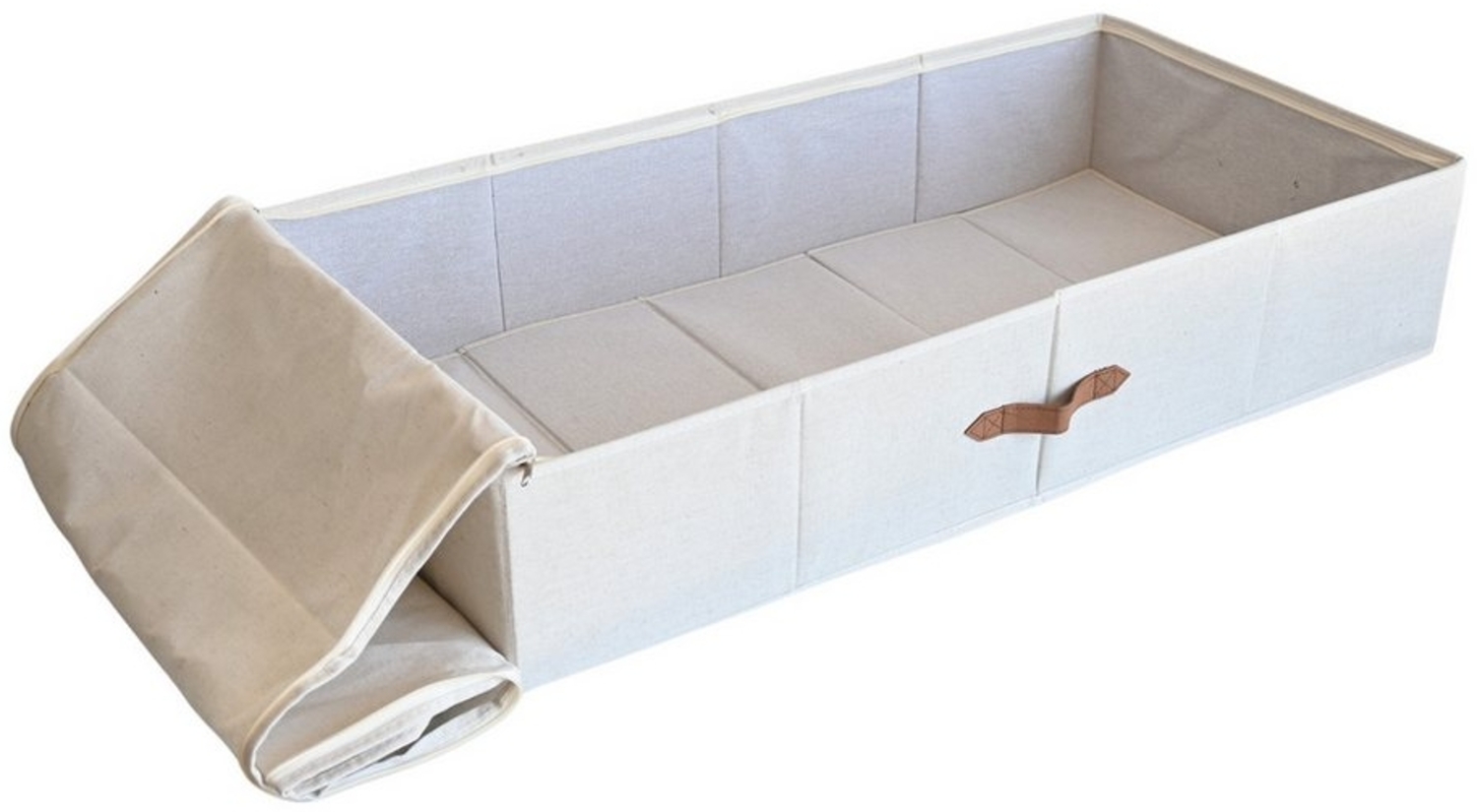 hausleben Organizer Große Unterbett-Aufbewahrungsbox, faltbar mit Griffen, verstärkt mit Karton - 90 x 45 x 18 cm Bild 1