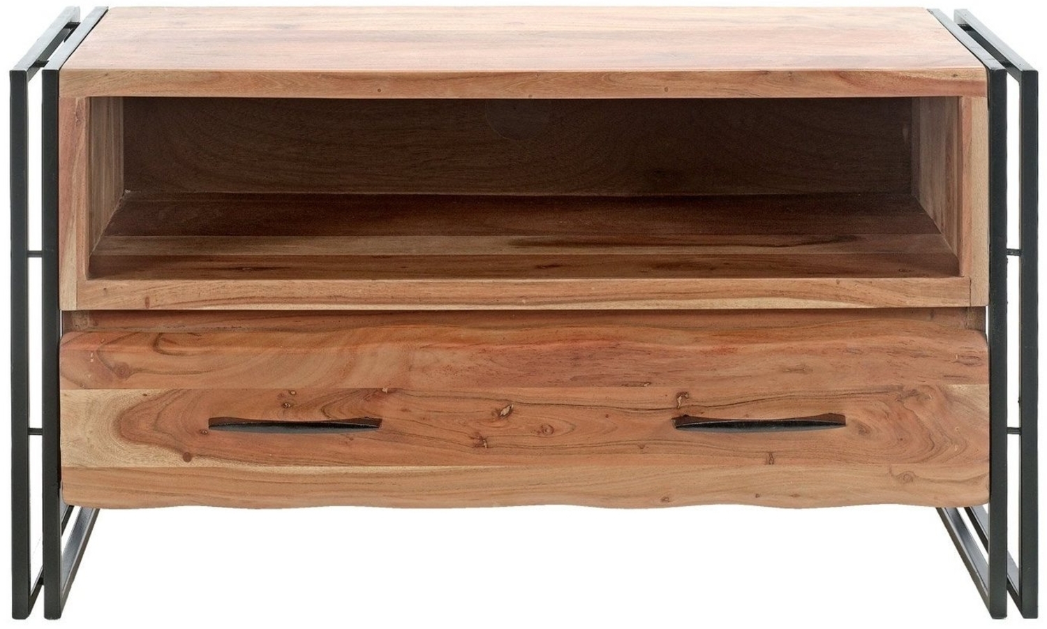 Vito Sitzbank Garderobenbank EDGE, B 90 x H 48 cm, massives Akazienholz, Metall, 1 Schublade und 1 Fach Bild 1