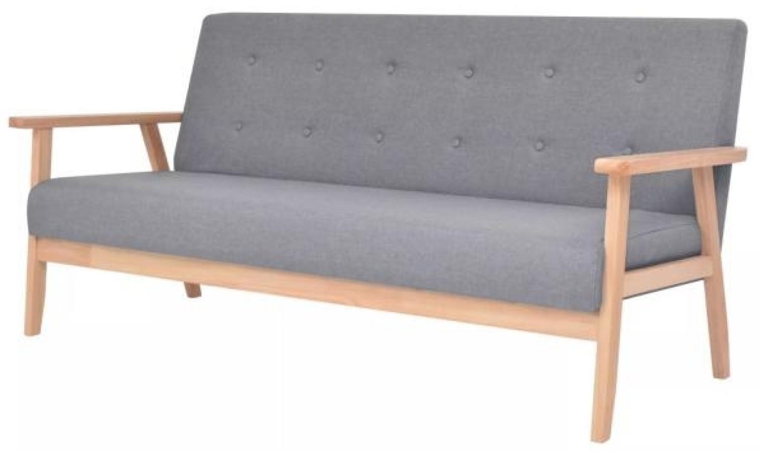 vidaXL 3-Sitzer-Sofa Stoff Hellgrau 244650 Bild 1