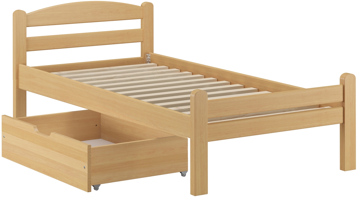 Einzelbett Buche massiv 80x200 Bild 1