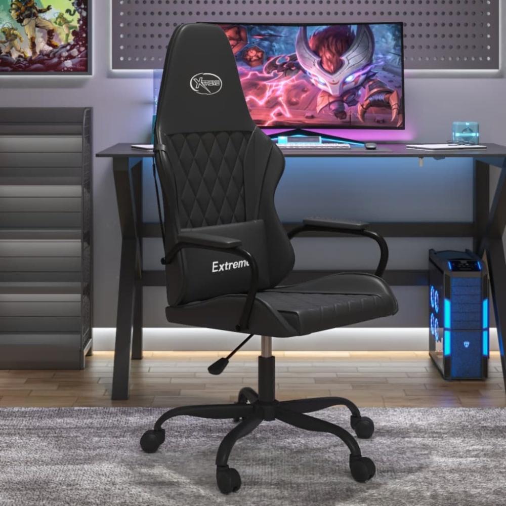 vidaXL Gaming-Stuhl mit Massagefunktion Schwarz Kunstleder 345541 Bild 1