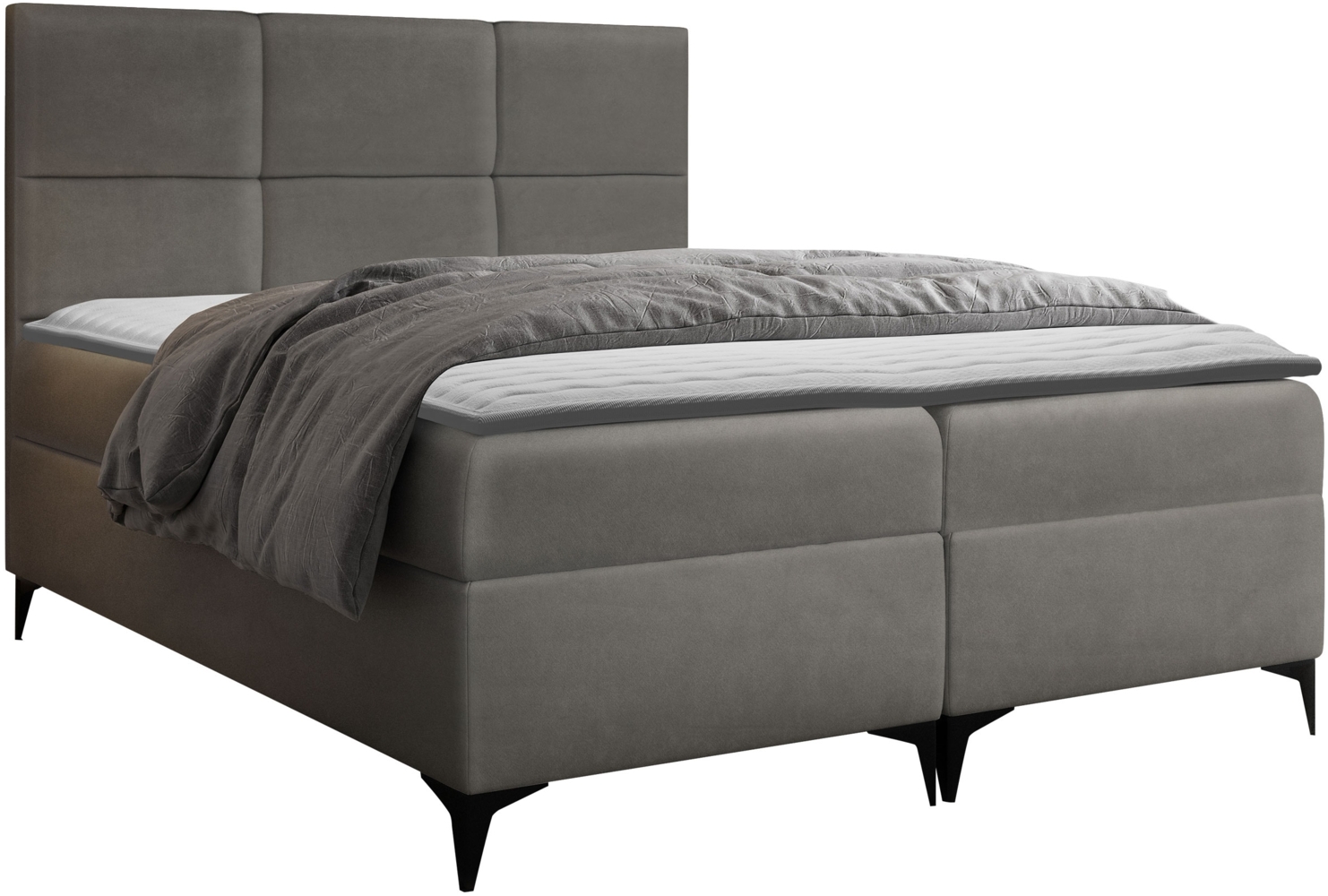 Boxspringbett Fava, Grau, 140x200 cm Bild 1