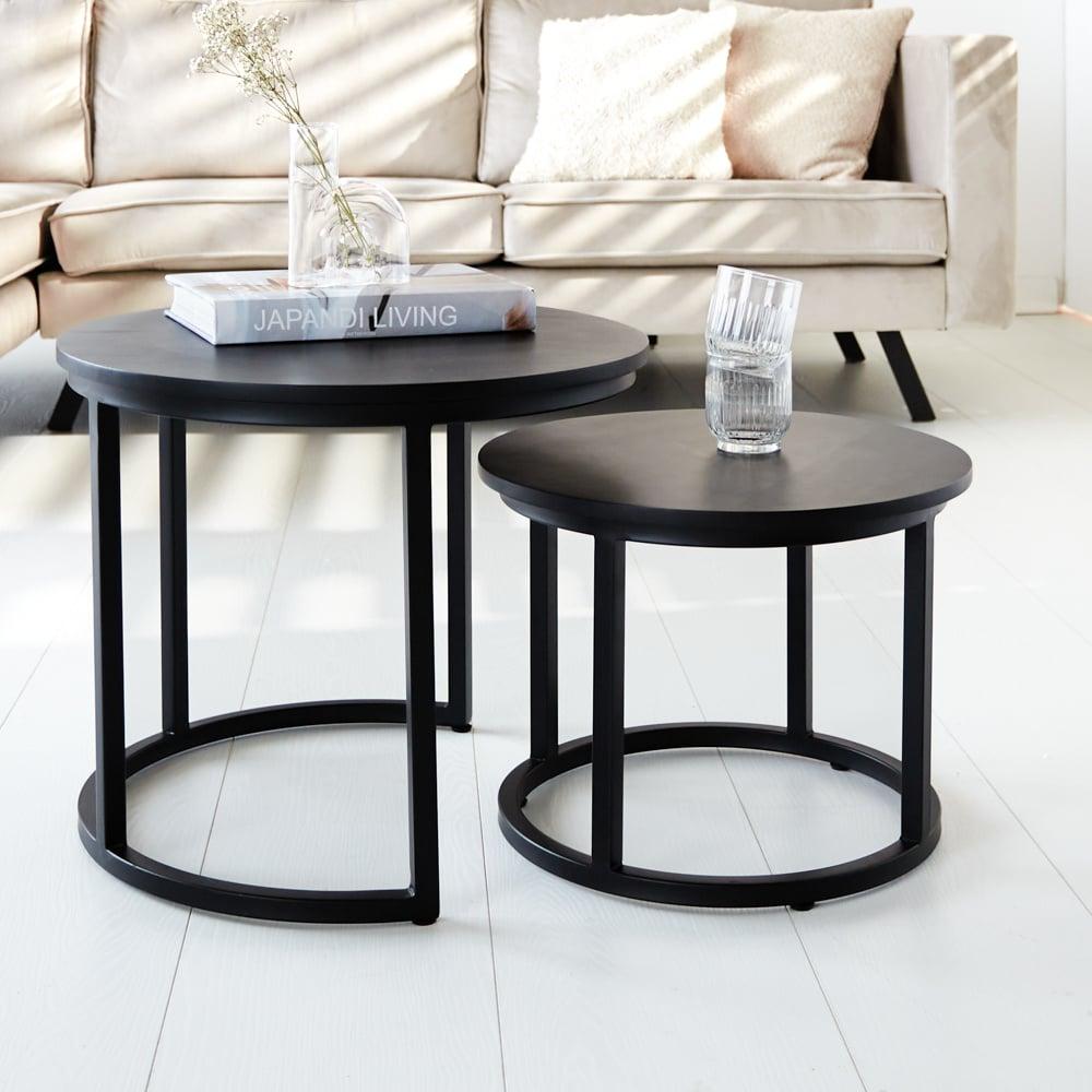 Couchtisch Set 'Rosa' Industrial, schwarz Bild 1
