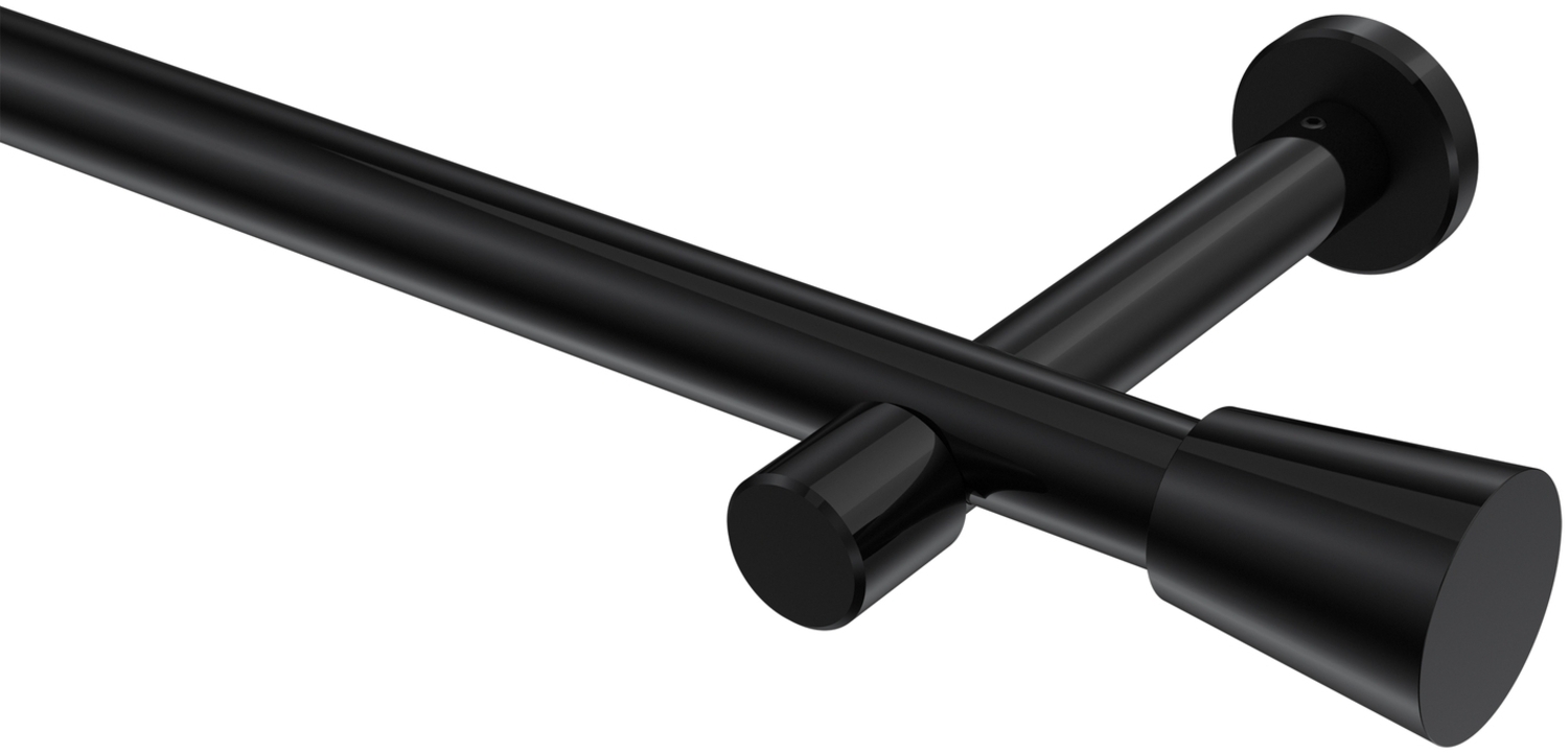 Gardinenstangen-Set Prestige Sitra 180 cm, 1-läufig (ohne Ringe), 20 mm Ø Schwarz Bild 1