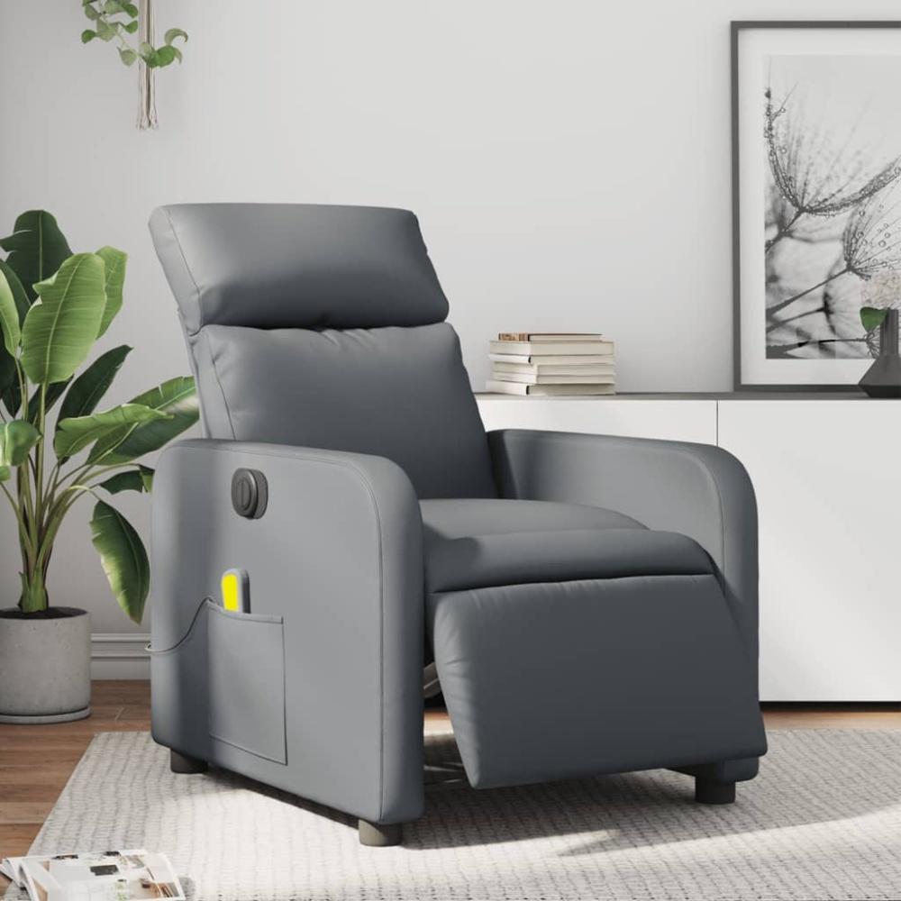 vidaXL Massagesessel Elektrisch Grau Kunstleder 3206745 Bild 1