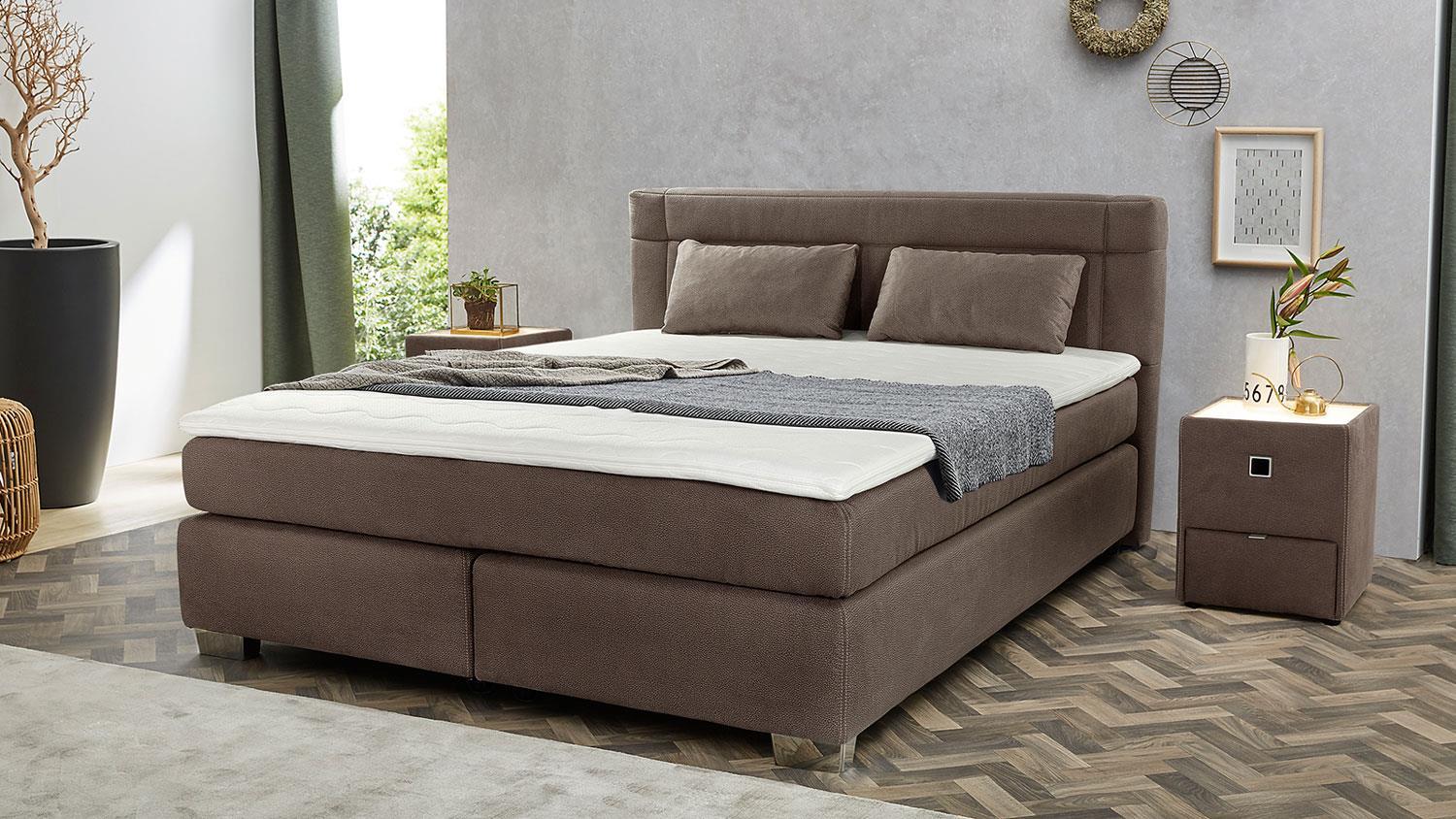 Jockenhöfer BOXSPRINGBETT 180 X 200 CM ROMANA MIX DUNKELBRAUN H3 und H4 Bild 1