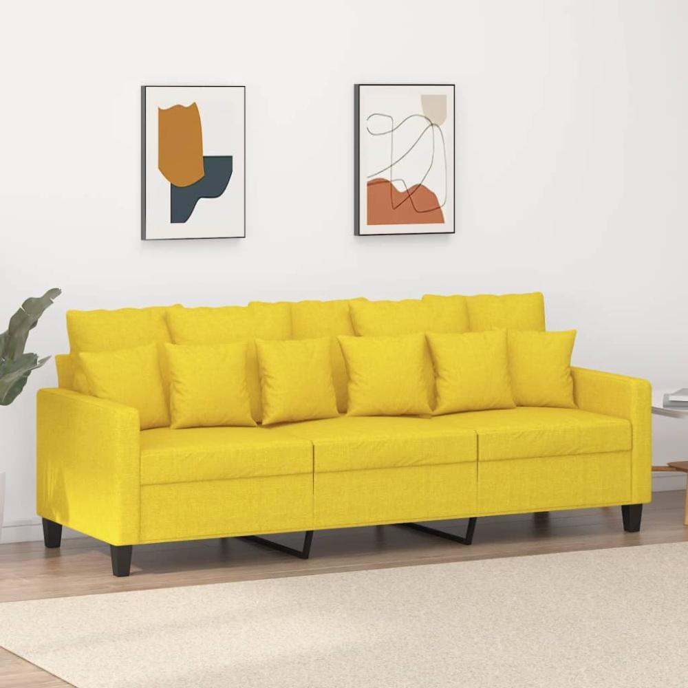 vidaXL 3-Sitzer-Sofa Hellgelb 180 cm Stoff 359280 Bild 1