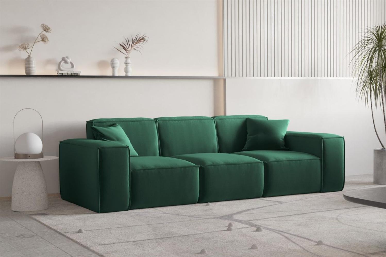 Sofa Designersofa CELES PREMIUM 3-Sitzer in Stoff Opera Velvet Grün Bild 1