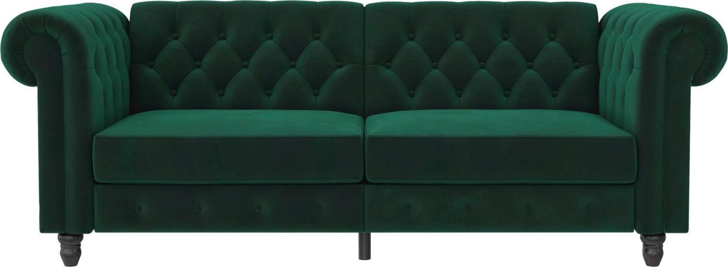 Dorel Home 3-Sitzer Felix, Schlafsofa 236 cm, (Liegefläche 108x190cm), Rückenlehne, 3-fach verstellbar, Velours, Kunstleder, Luxus-Microfaser Vintage Bild 1