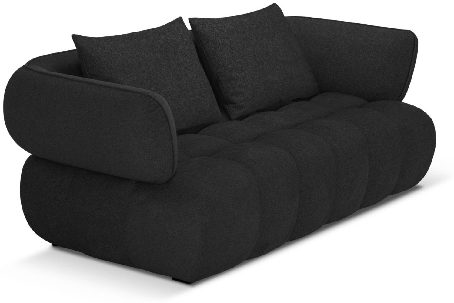 Micadoni Sofa Reese 2-Sitzer Strukturierter Samtstoff Anthrazit Bild 1