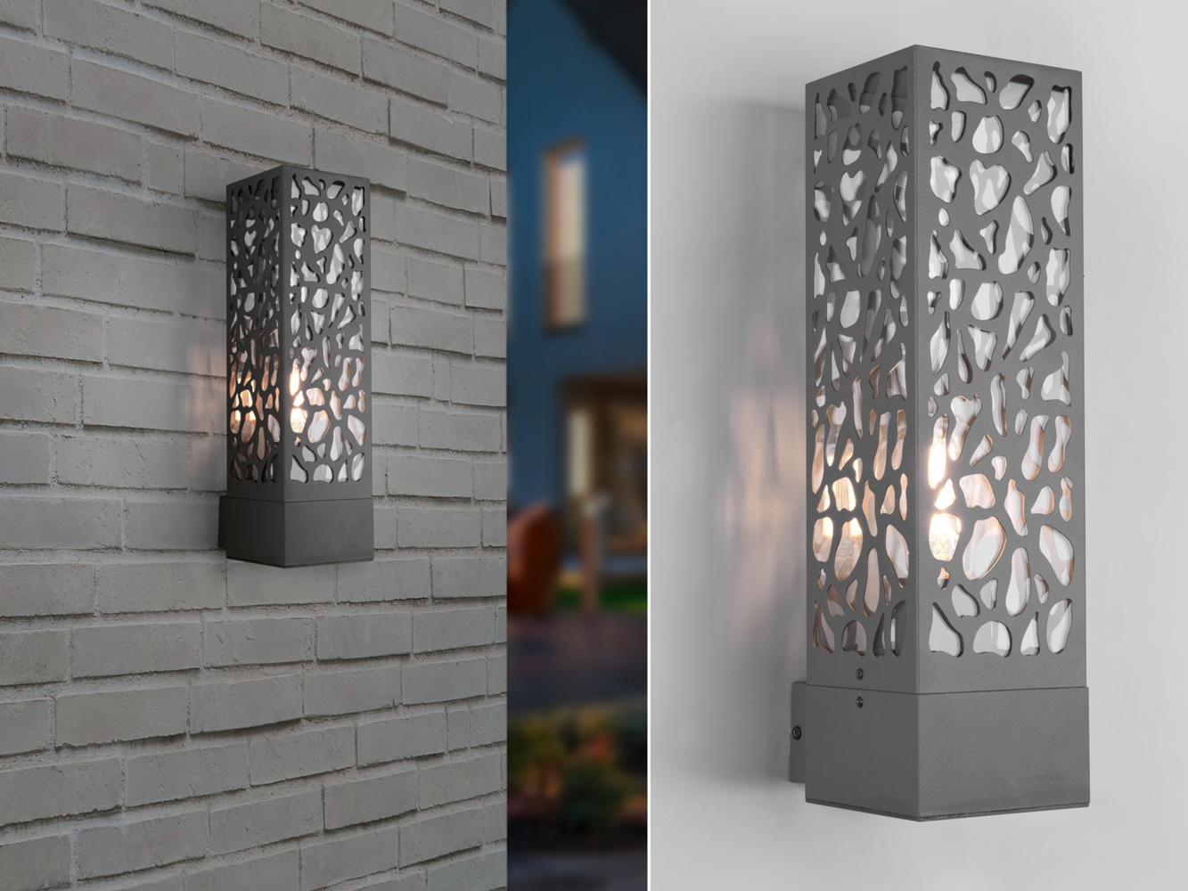 Außenwandleuchte COOPER eckig Edelstahl in Anthrazit, IP44 Bild 1