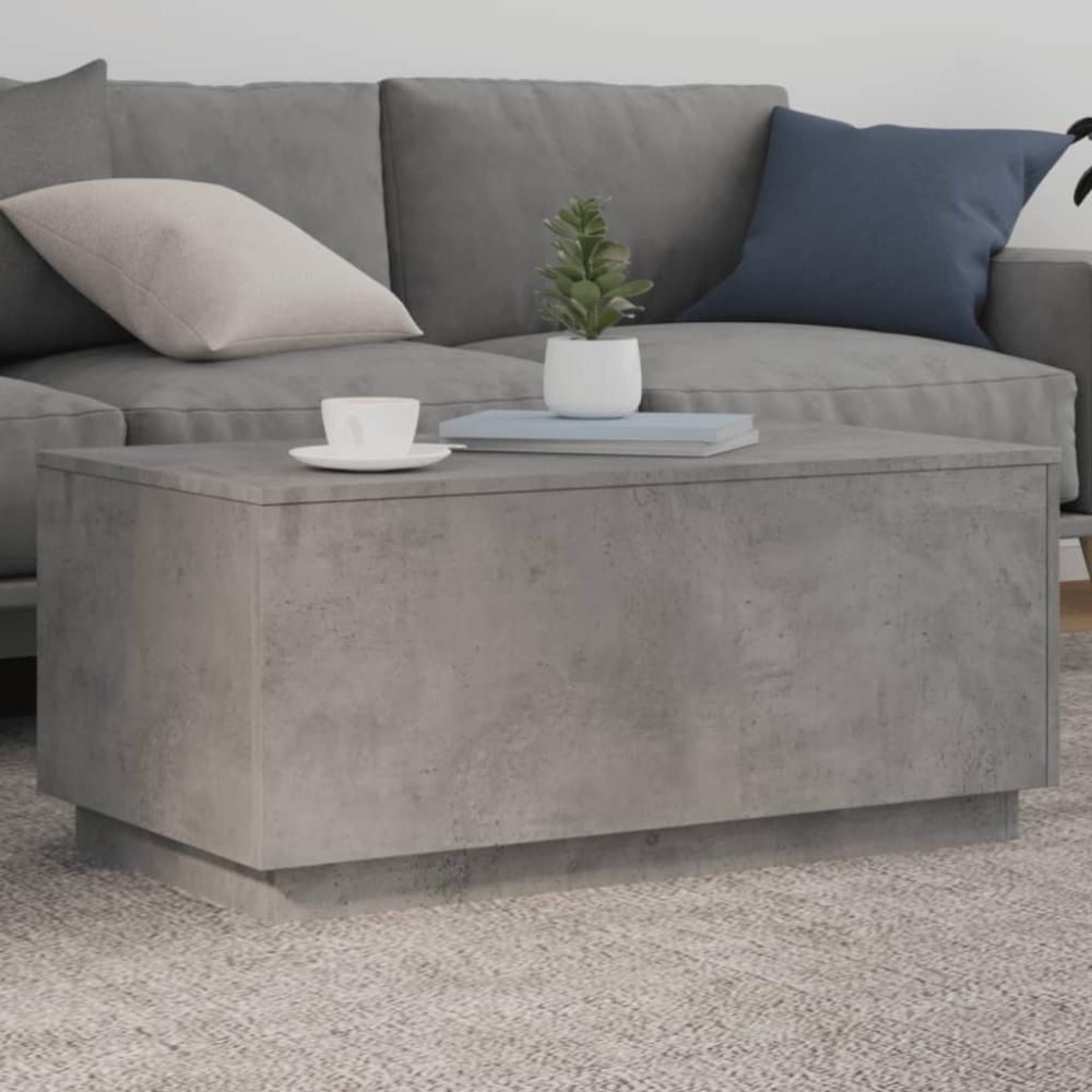 vidaXL Couchtisch mit LED-Leuchten Betongrau 90x50x40 cm 839878 Bild 1