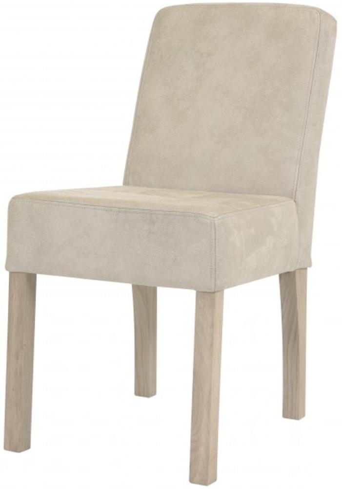 Casa Padrino Designer Esszimmer Stuhl ModEF 35 Beige Leder - Hotelmöbel - Holz Buche Bild 1