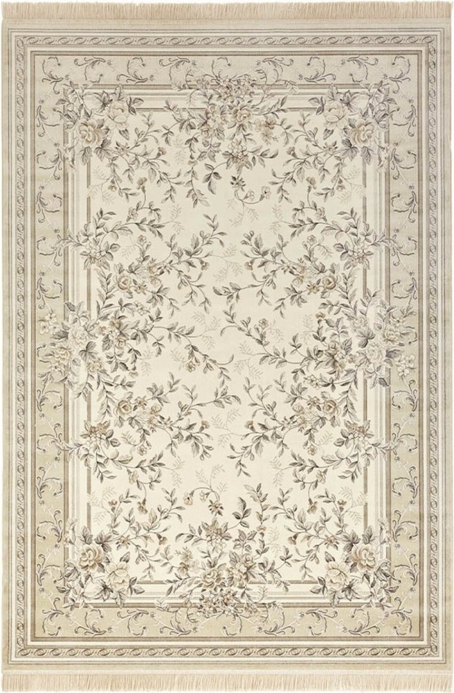 NOURISTAN Teppich Orientalischer Samt Teppich Fransen Antik Flowers Creme Beige, rechteckig, Höhe: 5 mm Bild 1
