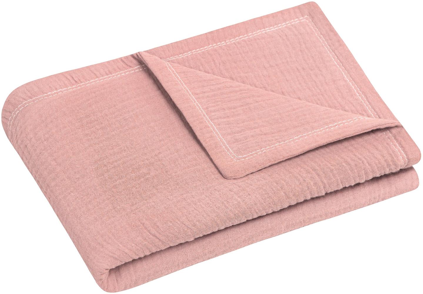 Kuscheldecke aus Baumwollmusselin, Dusty Rose Bild 1