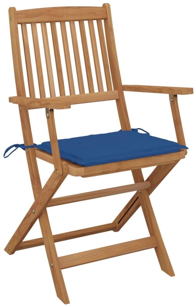 vidaXL Klappbare Gartenstühle 4 Stk. mit Kissen Massivholz Akazie 3064627 Bild 1