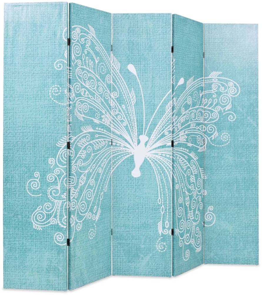 vidaXL Raumteiler klappbar 200 x 170 cm Schmetterling Blau 245887 Bild 1