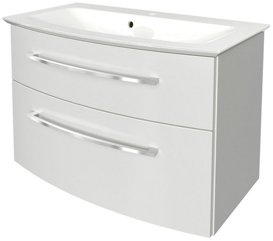 Fackelmann B.STYLE Badmöbel Set 2-teilig, 83,2 cm breit, Weiß, Gussmarmor Bild 1