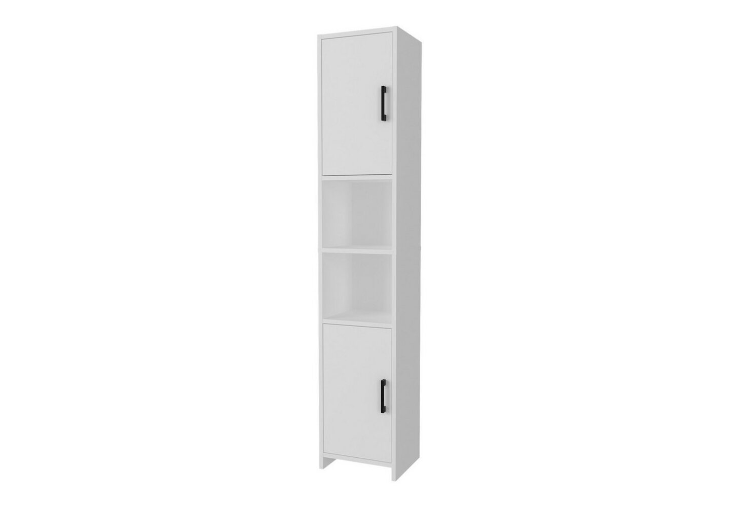 en. casa Hochschrank »Rautrina« mit 2 Türen und 6 Fächern 180 x 35 x 30 cm Weiß Bild 1
