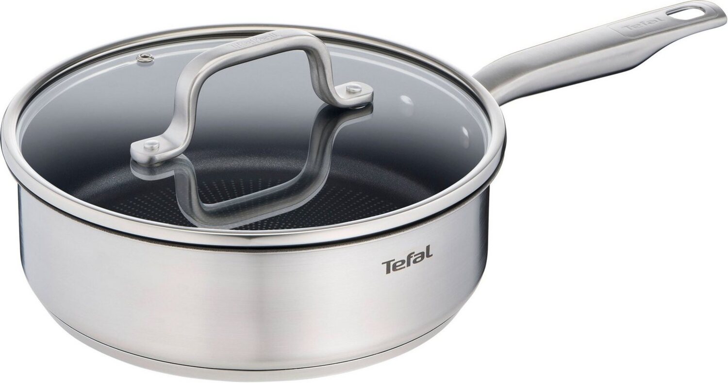 Tefal Schmorpfanne Virtuoso, Induktion, Ø 24 cm, Edelstahl, mit Deckel, Premium-Edelstahl, Titanium Non-Stick Antihaftversiegelung Bild 1