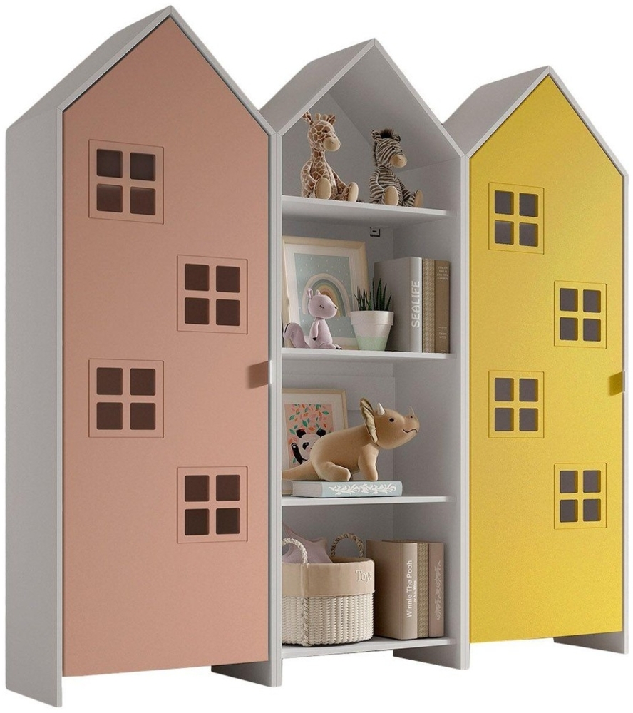 Schrank Casami Bruges 37 x 172,8 x 171,3 cm MDF Rosa Gelb Bild 1