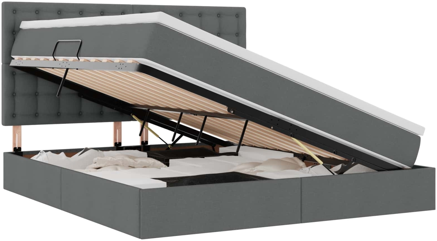 vidaXL Aufbewahrungsbett Dunkelgrau 180x200 cm Kunstleder 3371923 Bild 1