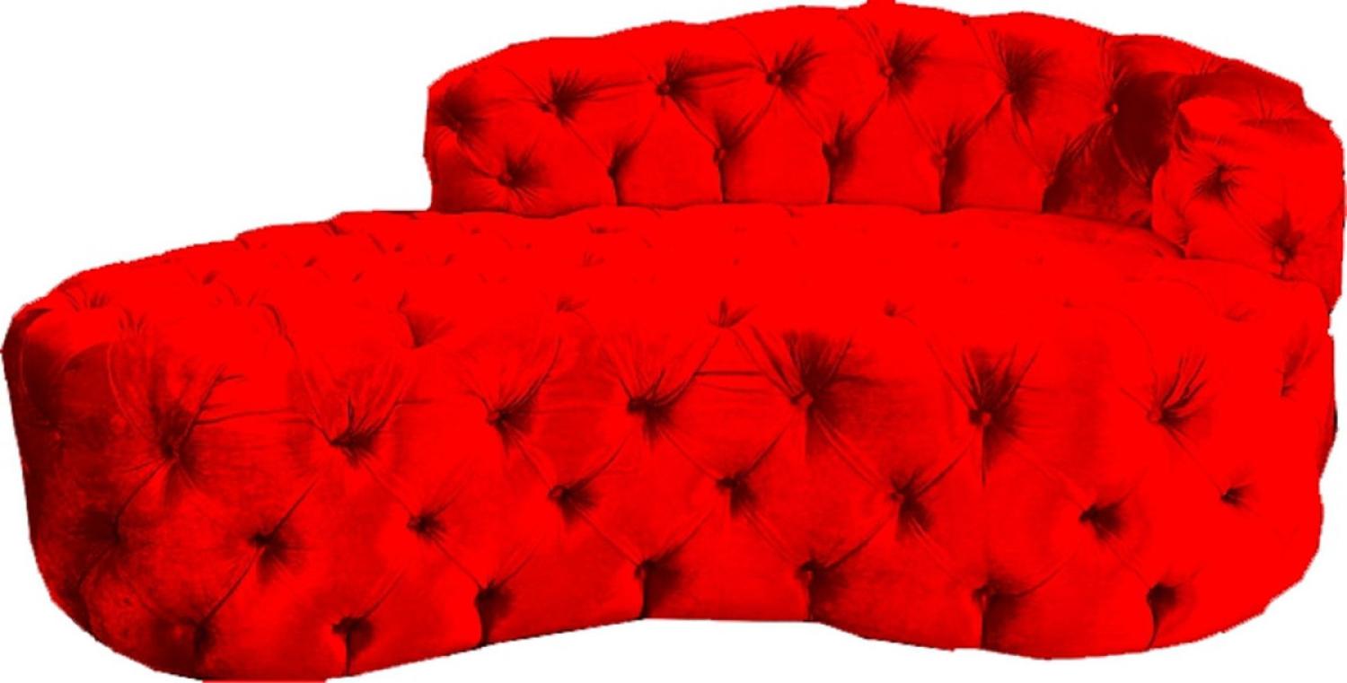 Casa Padrino Luxus Chesterfield Samt Chaiselongue Rot Bild 1