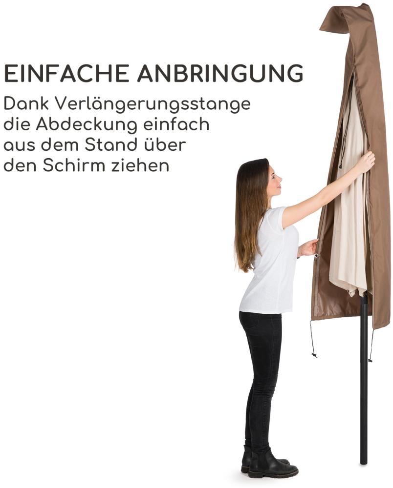 Shield Premium Schutzhülle Sonnenschirm bis Ø 300 cm UV-beständig Braun Bild 1