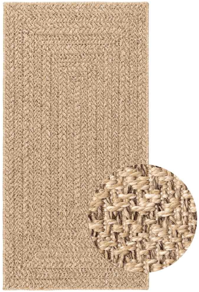 vidaXL Teppich ZIZUR Beige 80x250 cm Jute-Optik Indoor und Outdoor 4010391 Bild 1