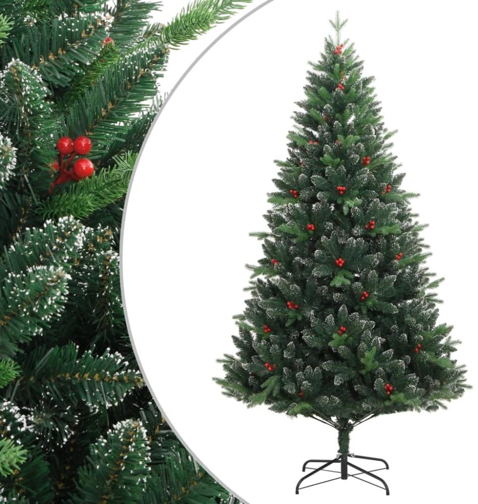 vidaXL Künstlicher Weihnachtsbaum Klappbar mit Roten Beeren 210 cm 356734 Bild 1